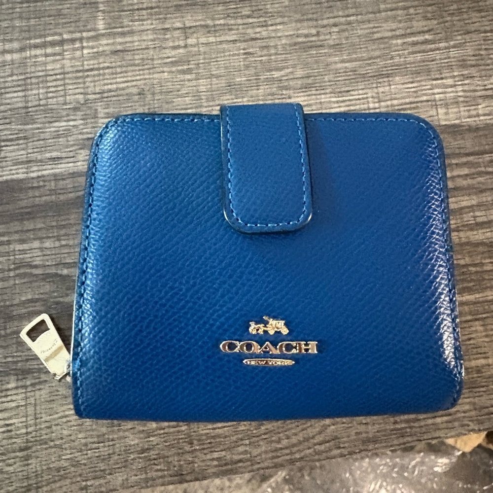 Coach Vibrant Blue Leather Wallet